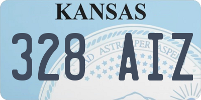 KS license plate 328AIZ