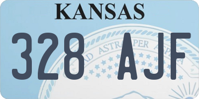 KS license plate 328AJF