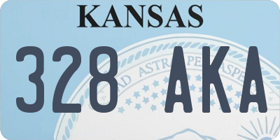 KS license plate 328AKA