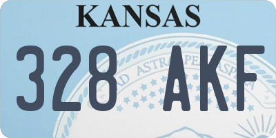 KS license plate 328AKF