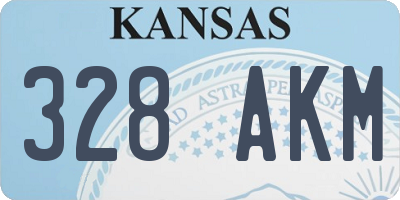 KS license plate 328AKM