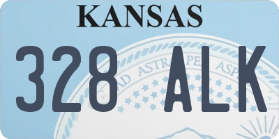 KS license plate 328ALK