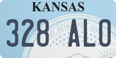 KS license plate 328ALO