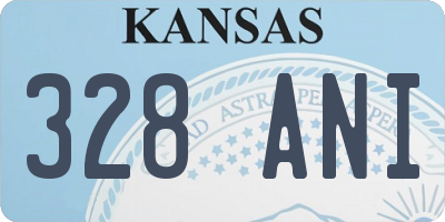KS license plate 328ANI