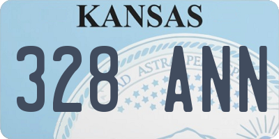KS license plate 328ANN