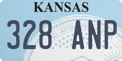 KS license plate 328ANP