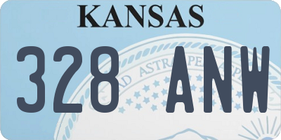 KS license plate 328ANW