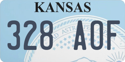 KS license plate 328AOF