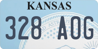 KS license plate 328AOG