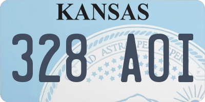 KS license plate 328AOI
