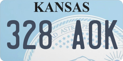 KS license plate 328AOK