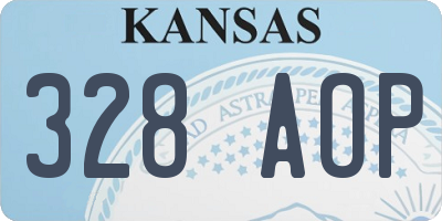 KS license plate 328AOP