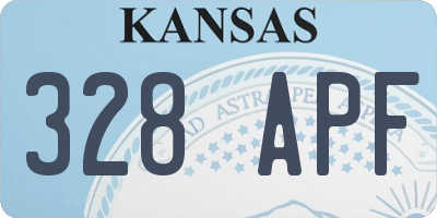 KS license plate 328APF