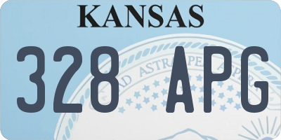 KS license plate 328APG