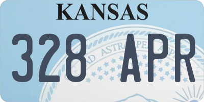 KS license plate 328APR