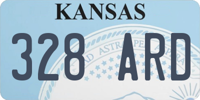 KS license plate 328ARD