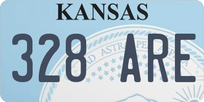 KS license plate 328ARE