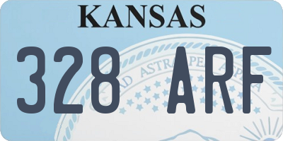 KS license plate 328ARF