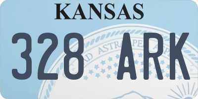 KS license plate 328ARK