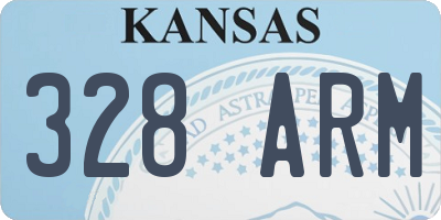 KS license plate 328ARM