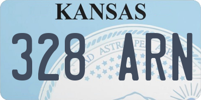 KS license plate 328ARN