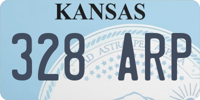 KS license plate 328ARP