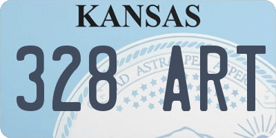 KS license plate 328ART