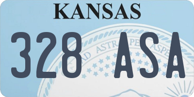 KS license plate 328ASA