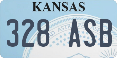 KS license plate 328ASB