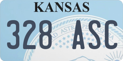 KS license plate 328ASC