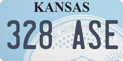 KS license plate 328ASE