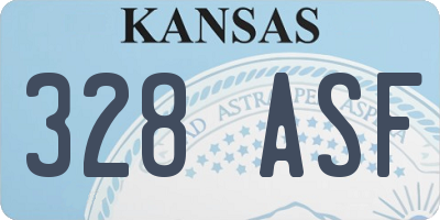 KS license plate 328ASF