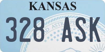 KS license plate 328ASK