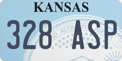KS license plate 328ASP