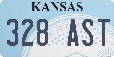 KS license plate 328AST