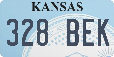 KS license plate 328BEK