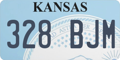 KS license plate 328BJM