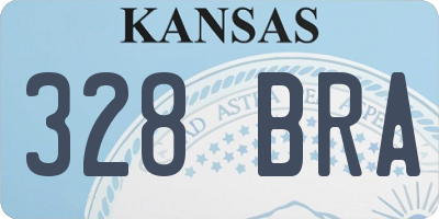 KS license plate 328BRA