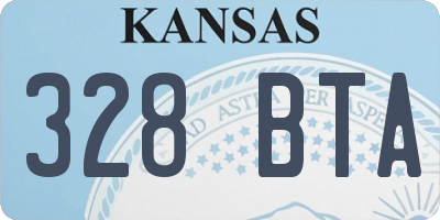 KS license plate 328BTA