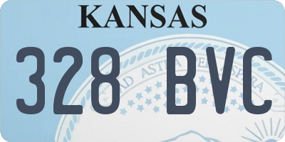 KS license plate 328BVC