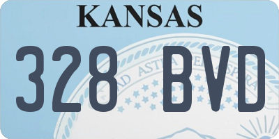 KS license plate 328BVD