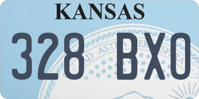 KS license plate 328BXO