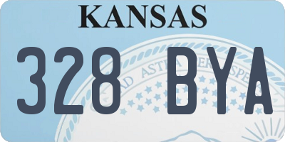 KS license plate 328BYA
