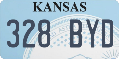 KS license plate 328BYD