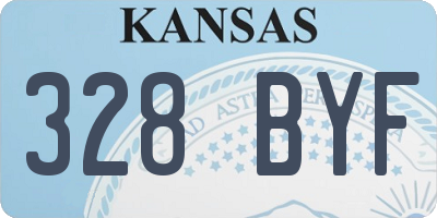KS license plate 328BYF