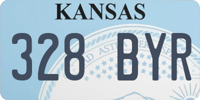 KS license plate 328BYR