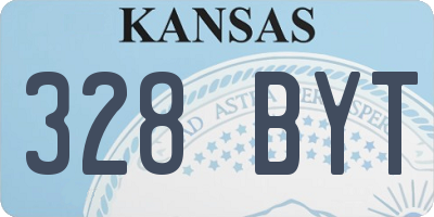 KS license plate 328BYT