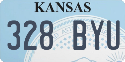 KS license plate 328BYU