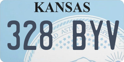 KS license plate 328BYV
