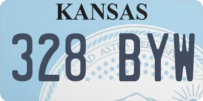 KS license plate 328BYW